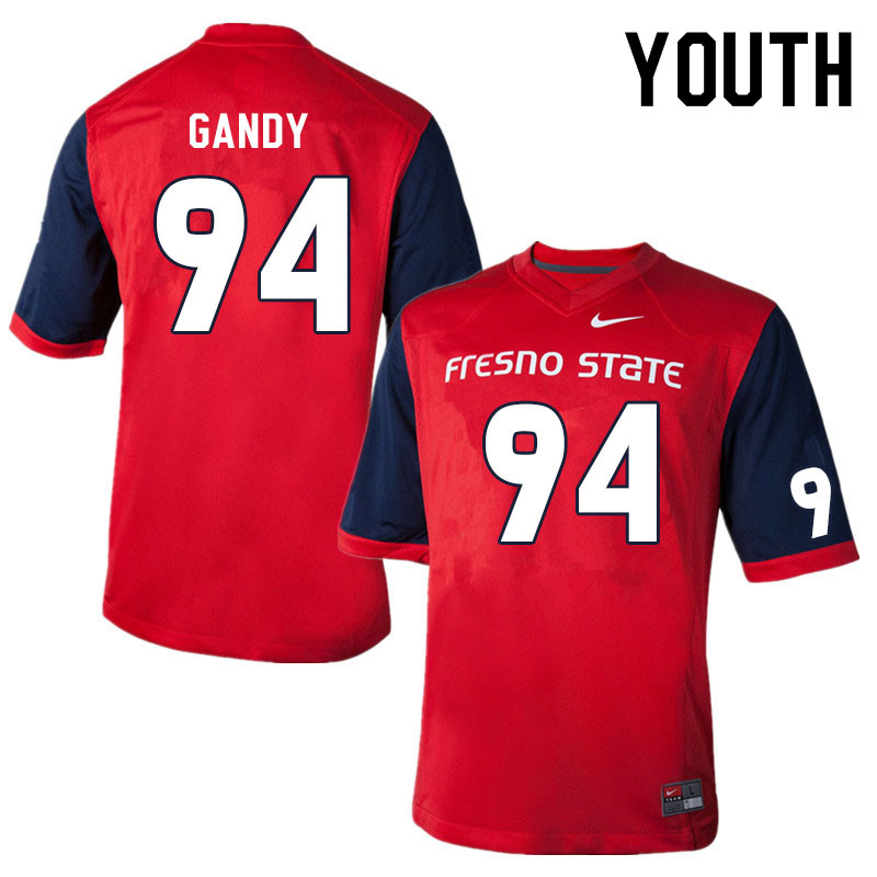 Youth #94 Julius Gandy Fresno State Bulldogs College Football Jerseys Sale-Red